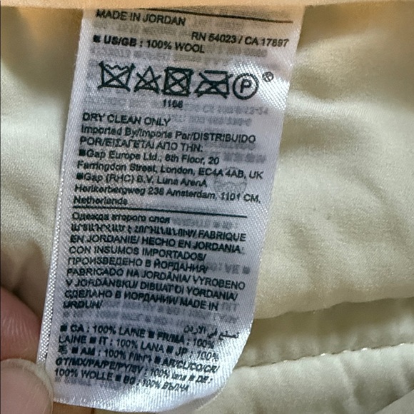 Banana Republic Cream coloured 100% wool pants. Size 16L - Picture 3 of 8